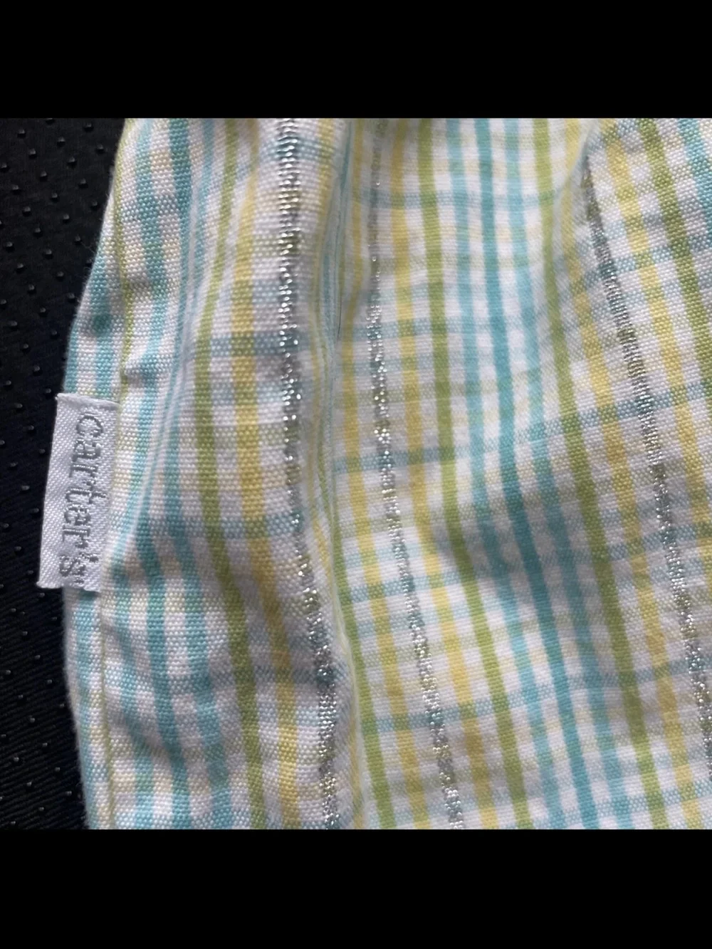 Vintage Carter's Pastel Yellow & Blue Plaid Baby Overalls